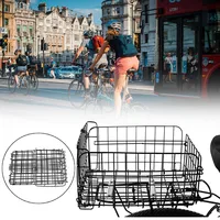 Bicycle Basket Bicycle Accessories Bike Bags Panniers Stainless Steel Rear Back Basket Bike Folding Basket Large Capacity
