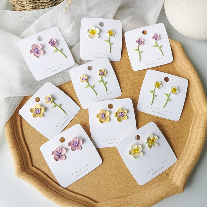 

Origin Summer Korean Sweet Flower Drop Dangle Earrings for Women Candy Color Floral Statement Earrings Party Jewelry Pendientes