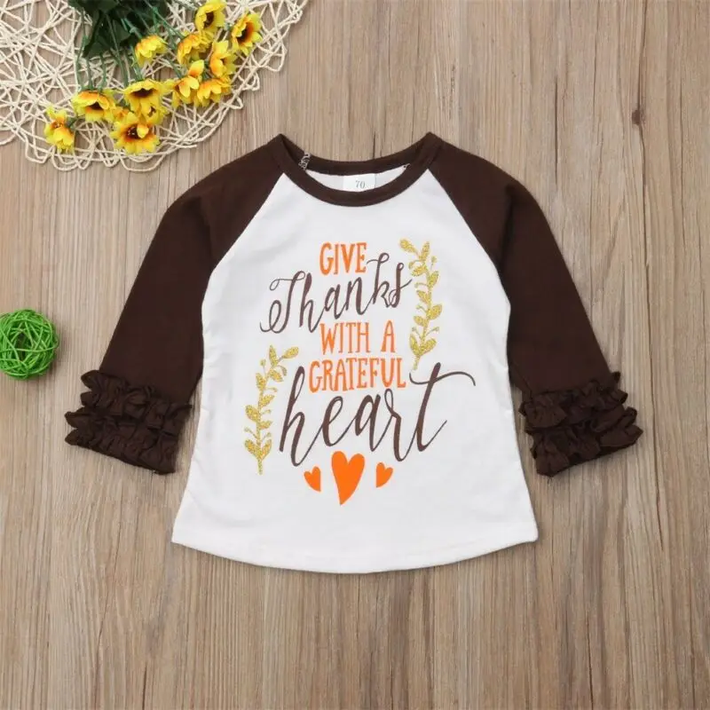 Pudcoco Единорог малыш день благодарения Дети Малыши Девочки с длинным рукавом