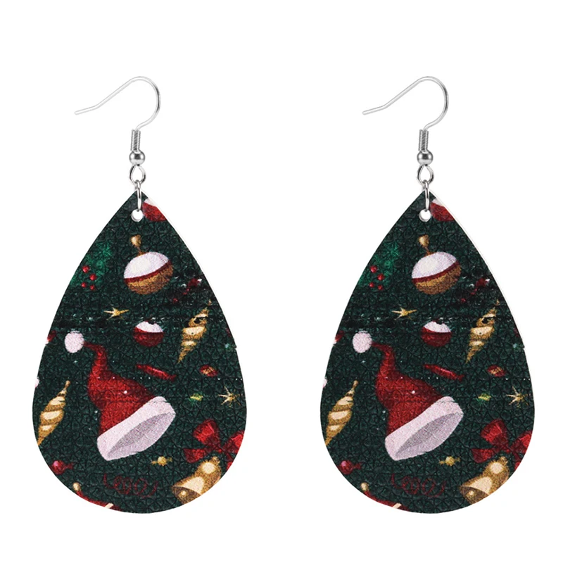 Серьги в рождественском стиле женские рождественские кожаные серьги с оленем