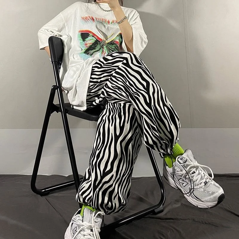 Женские брюки модная розовая уличная одежда в стиле зебры джинсы-бойфренды