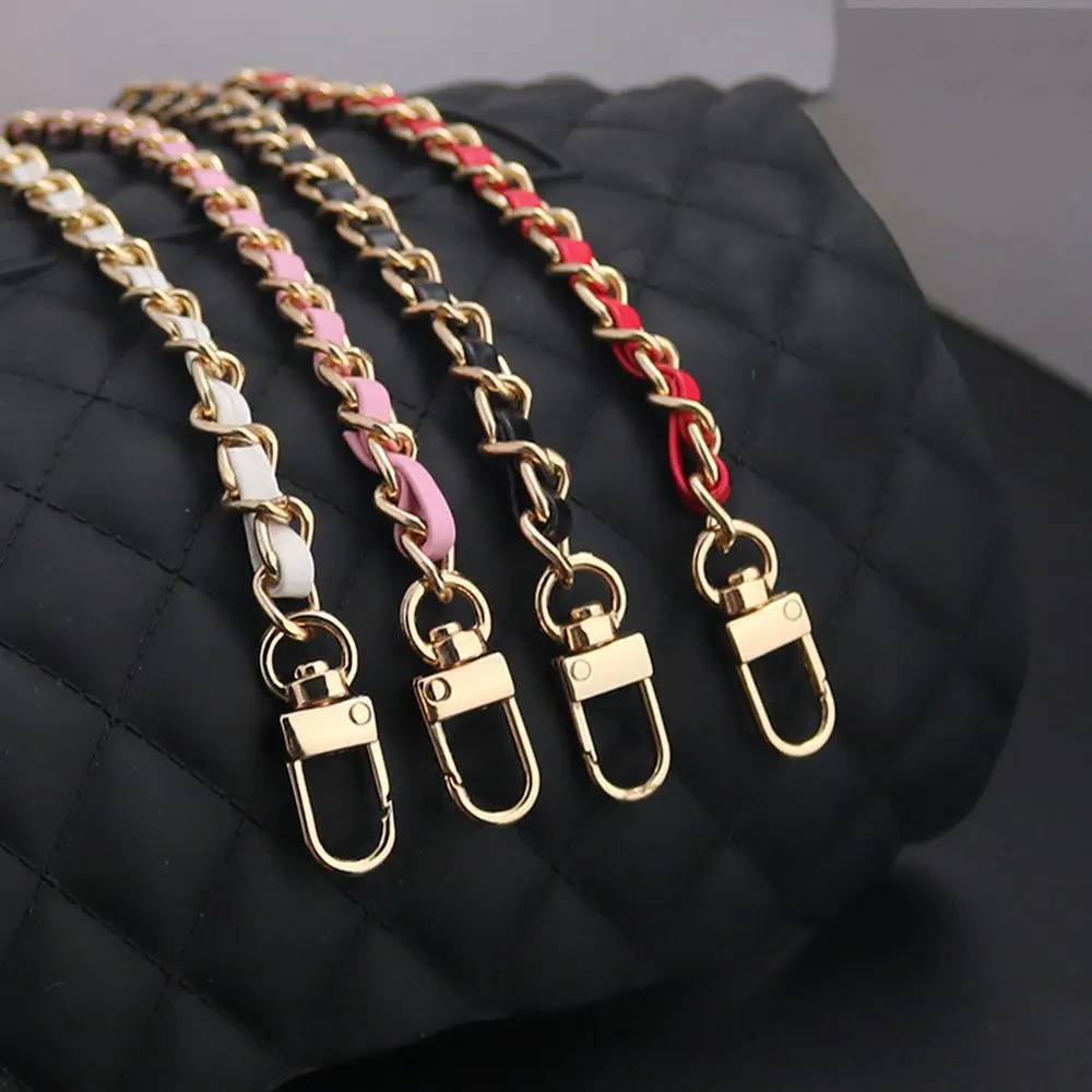 

120CM PU Leather+Metal Bag Chain Shoulder Bag Strap For Women Fashion Bag Crossbody Bag Women Leather Strap For Handbag
