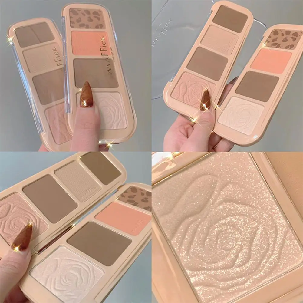 

4 Color Trimming Palette Blush Trimming Powder Plate Makeup Shadow Highlighter Modification Contour Cosmetic P2P6