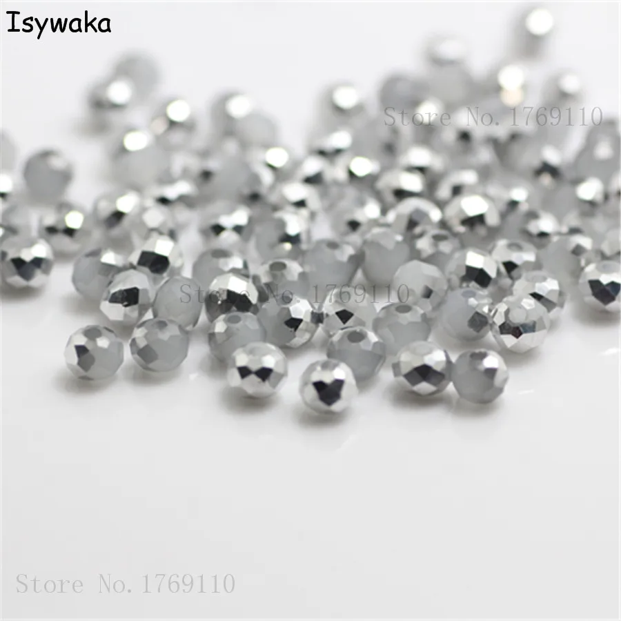 

Оптовая продажа цельных белых серебряных цветов 4 мм 300 шт Рондель Австрийские хрустальные стеклянные бусины свободные граненые круглые бу...