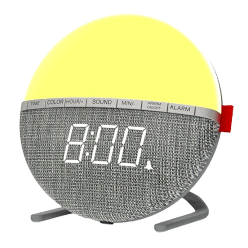 

Wake-Up Light,Night Light Clock Alarm,Sleep Music Alarm Clock,Color Changing Night Light Alarm Clock,Digital Fabri Clock