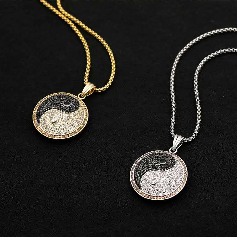 Высококачественное циркониевое ожерелье Сплетницы тайчи Инь Янь Мужская и