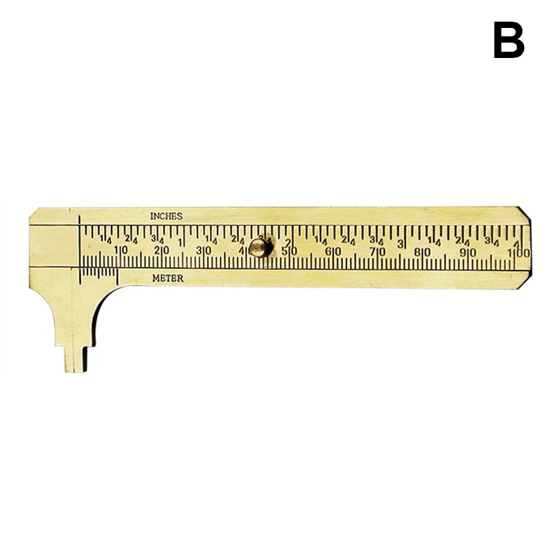 

Mini Brass Scale 80/100mm Sliding Gauge Vernier Caliper Ruler Pocket Measuring Tool K888