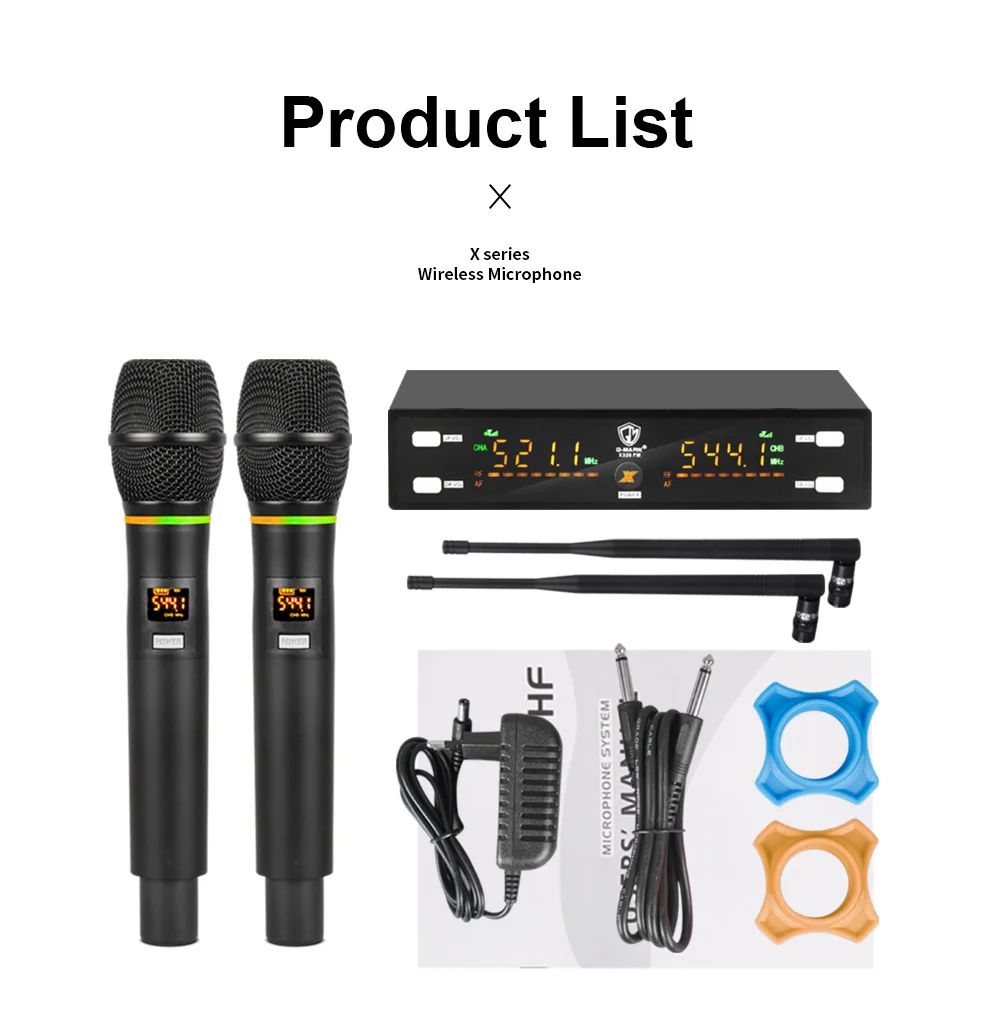 Беспроводной микрофон Φ X320FM профессиональный для караоке с регулировкой частоты