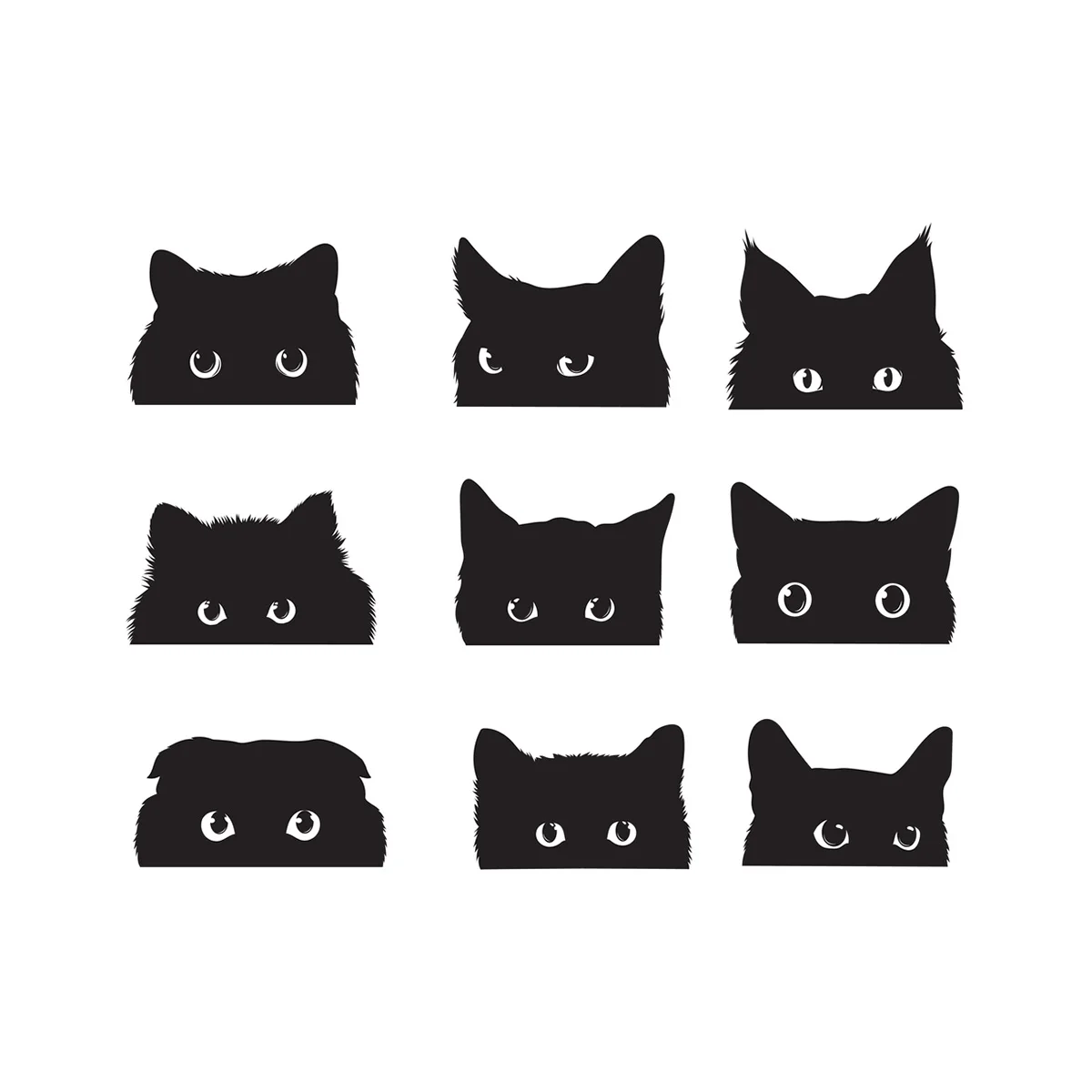

9pcs Black Cats Faces Metal Craft Dies Cutting For Diy Scrapbooking Paper Stencils New Embossing Dies 2022
