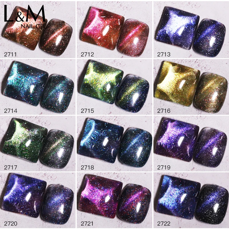 

IDO Chameleon Cat Eye Gel Polish Reflective Laser Color Nail Polish UV LED Flash Glitter Magnetic Manicure Nail Gel Varnish 15ml