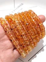 4a natural faceted citrine crystal single lap bracelet necklace for women girl birthday gift fresh bracelets fashion jewelry