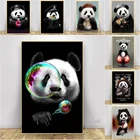 Милые Мультяшные плакаты и принты панды, детская комната, Настенная картина для гостиной, детское украшение