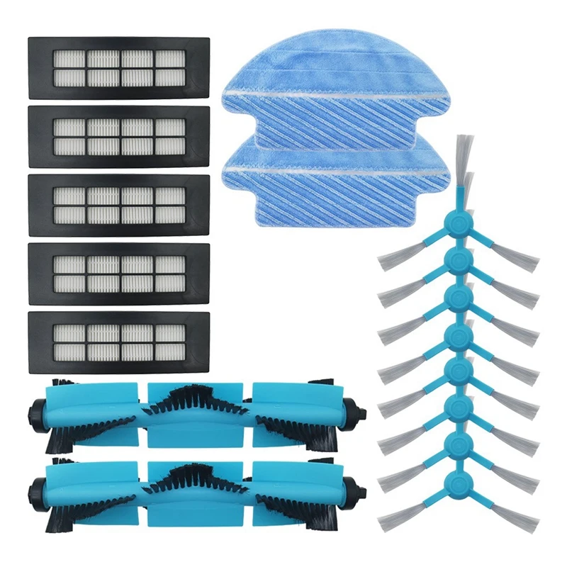

Сменные детали для пылесоса Conga 3090, 17 шт., основная боковая щетка, Hepa фильтр, Швабра, тканевая ткань, набор аксессуаров для пылесоса