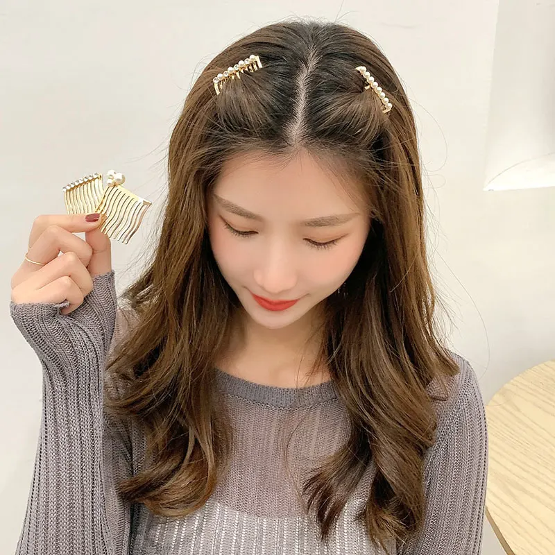 

Новый металлический жемчужный зажим для волос, элегантная фотография для женщин и девушек, инструменты для укладки волос, аксессуары для во...