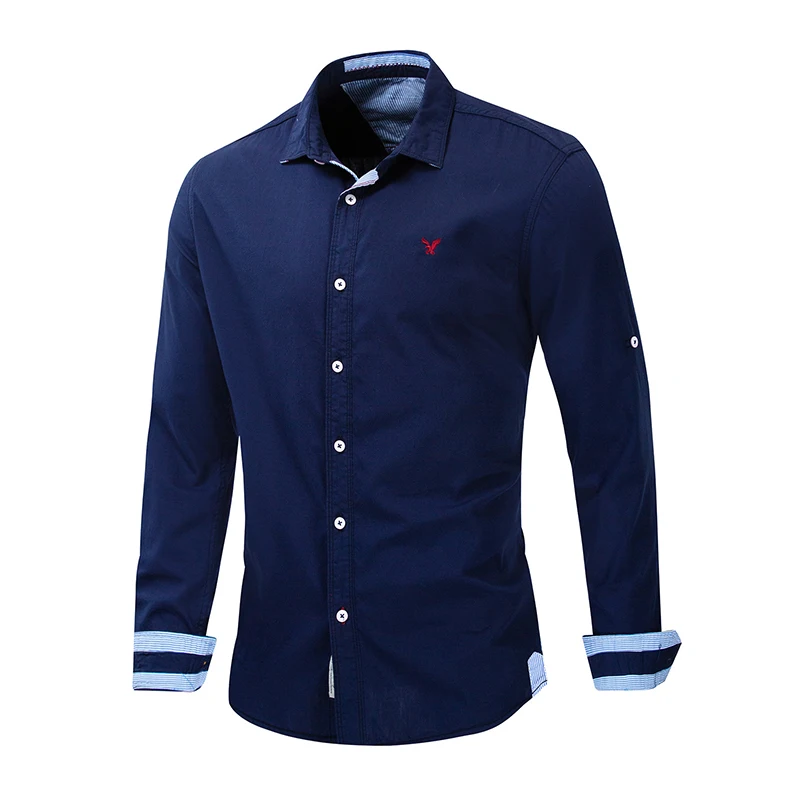 Европейский размер 2019 мужские Длинные рукава хлопок джинсовая рубашка