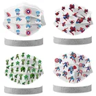 Одноразовая маска для лица с принтом Мстителей, модная мягкая защитная 3-слойная маска для мальчиков, 50 шт.