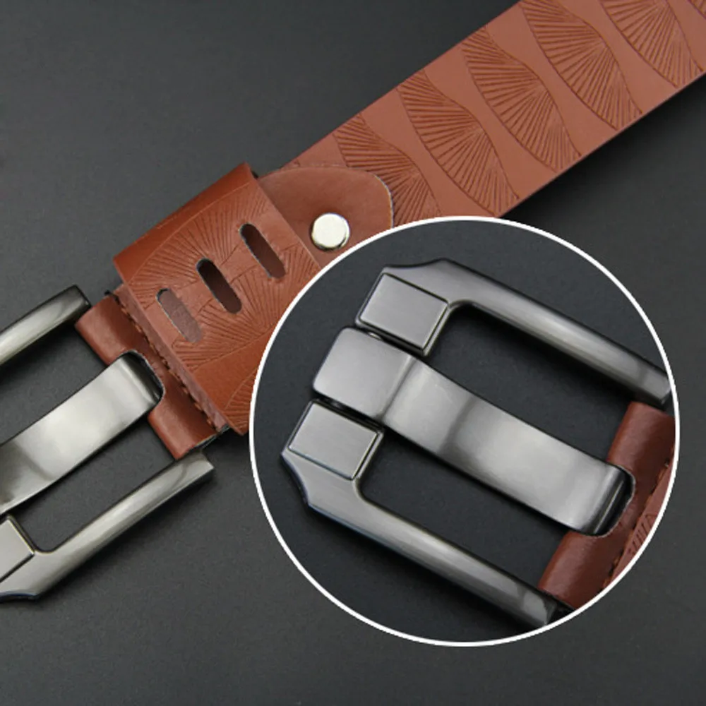 Мужские ремни кожаный Гладкий Пояс Пряжка Досуг ремень мужской аксессуары #