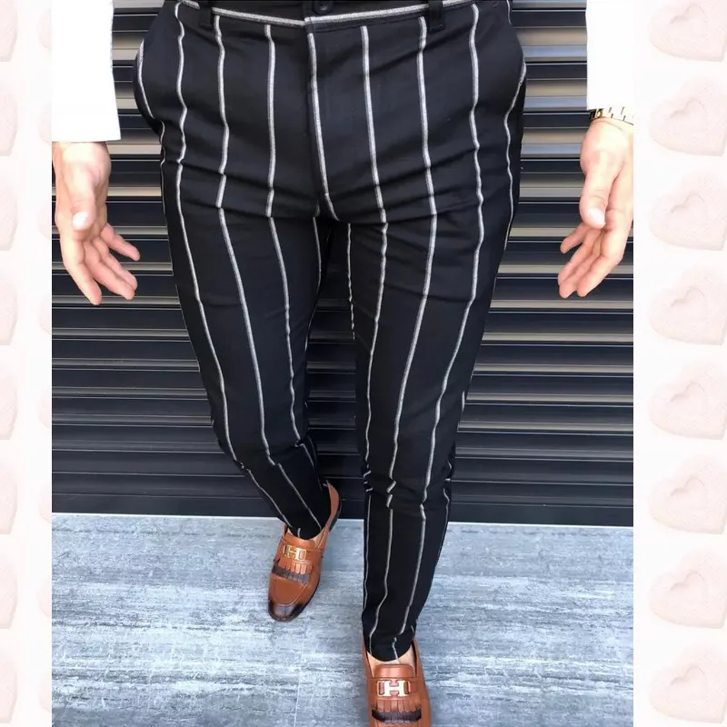 Мужские Формальные Деловые полосатые штаны 2019 брендовые новые мужские