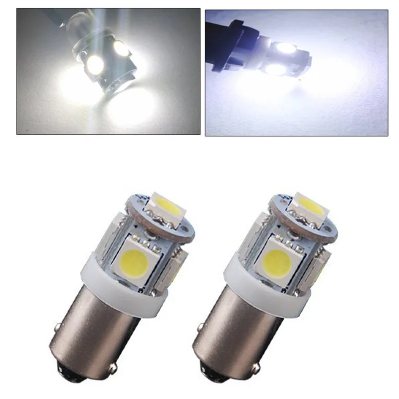 

New 2Pcs T11 BA9S White 5050 SMD 5 LED Low Consumption Canbus Ultra Long Life Universal Car Light Bulb T4W H6W 363 12V