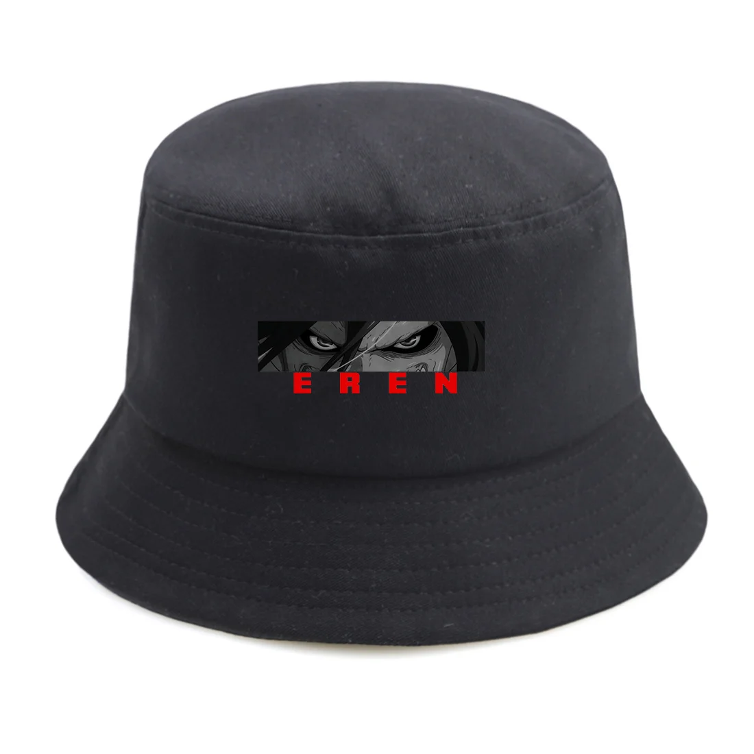 

Панама с принтом персонажа «атака на Титанов», модная шапка в стиле хип-хоп, уличная летняя кепка, Повседневная Складная черная