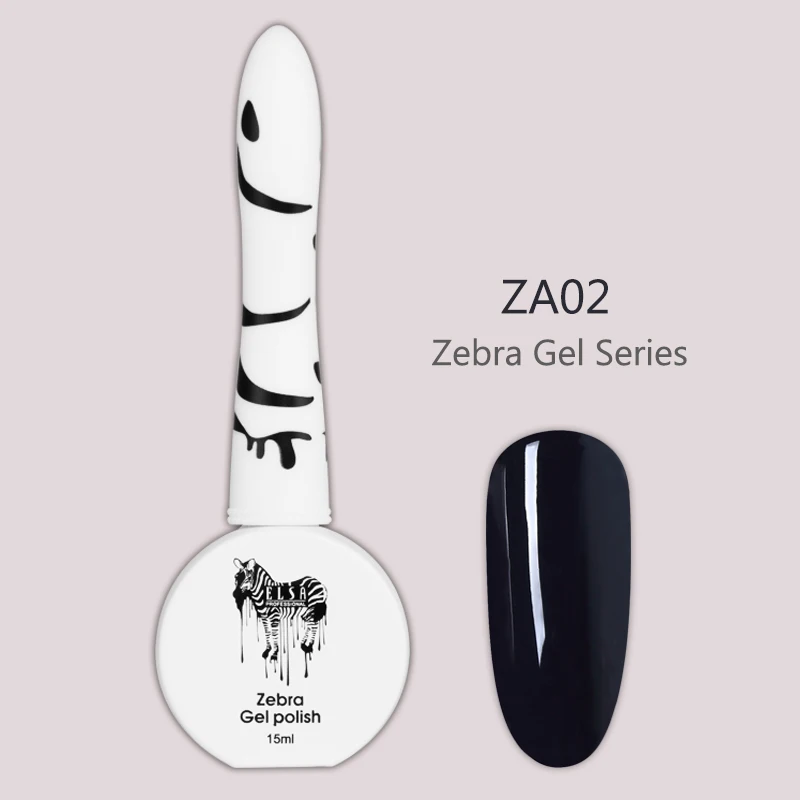 ZA02 Elsa Гель-лак для ногтей Дизайн ногтей маникюр Лак Зебра ГЕЛЬ 72 цвета 15 мл замачиваемый эмалированный гель лак - Цвет: ZA02