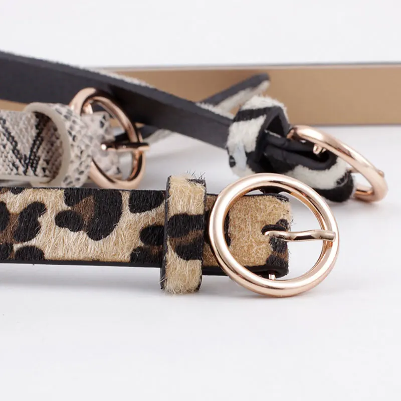 Fashion Leopard Snake Zebra Print Waistband Women Thin Waist Belt PU Leather Gold Ring Buckle Belts For Ladies Accessories | Аксессуары