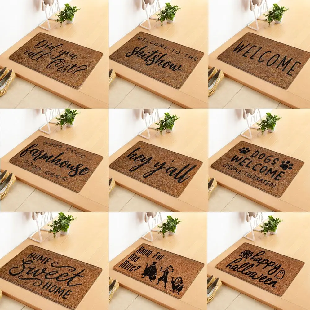 

Funny Entrance Brown Doormat Outdoor Floor Mat Bathroom Non Slip Outdoor Floor Rug Shoes Scraper
