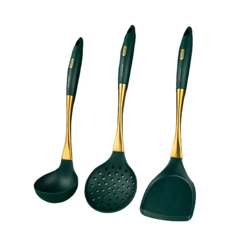 

3-piece set Silicone Cooking Turner Kitchenware Set Stainless Steel Handle Spatula Kitchen Utensils Baking Tool Kit Storage Box