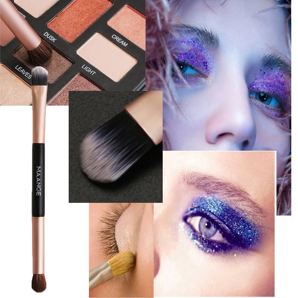 Двойная Голова Деревянная кисть для бровей Тени век Кисть макияжа 1 шт. теней
