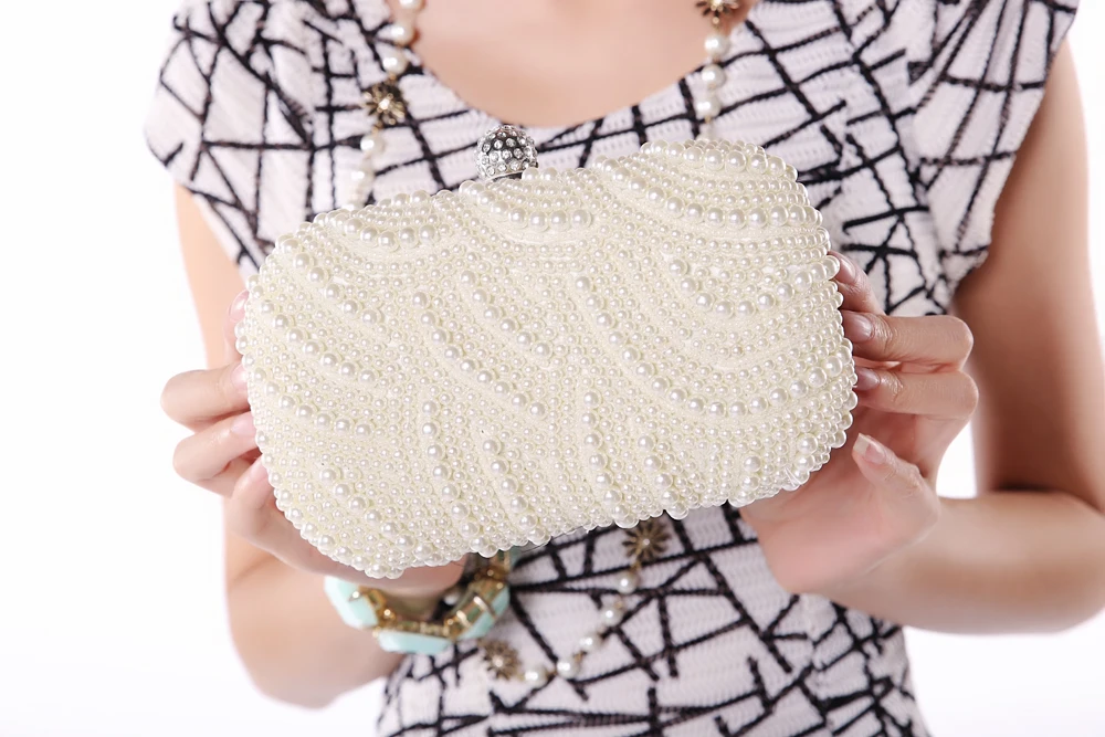 Женский Вечерний Клатч бежевого и черного цвета Свадебный Кошелек праздничная