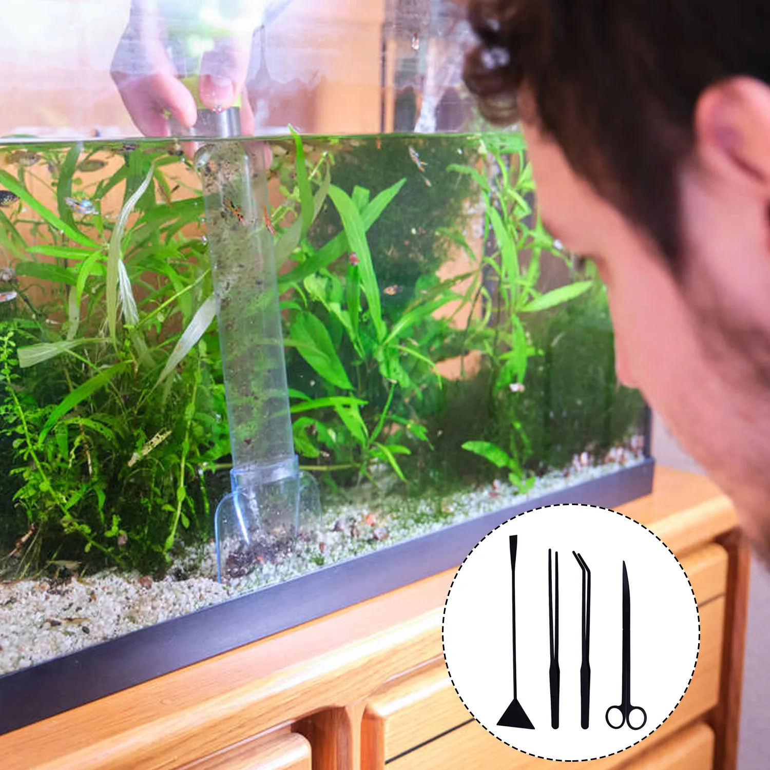 4 шт. набор инструментов для очистки аквариума из нержавеющей стали | Дом и сад