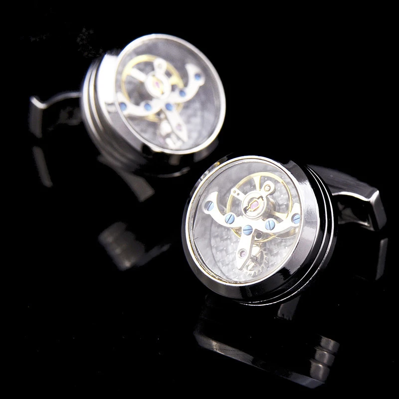 

FLEXFIL jewelry fashion brand of shirts cufflinks metal movement cufflink wedding button male high quality free shipping