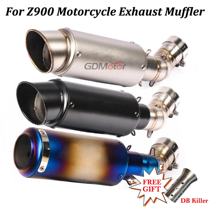 

Universal Muffler Motorcycle Exhaust Slip-On For Kawasaki Z900 E A2 2017 2018 2019 Escape Systems Mid Link Pipe DB Killer