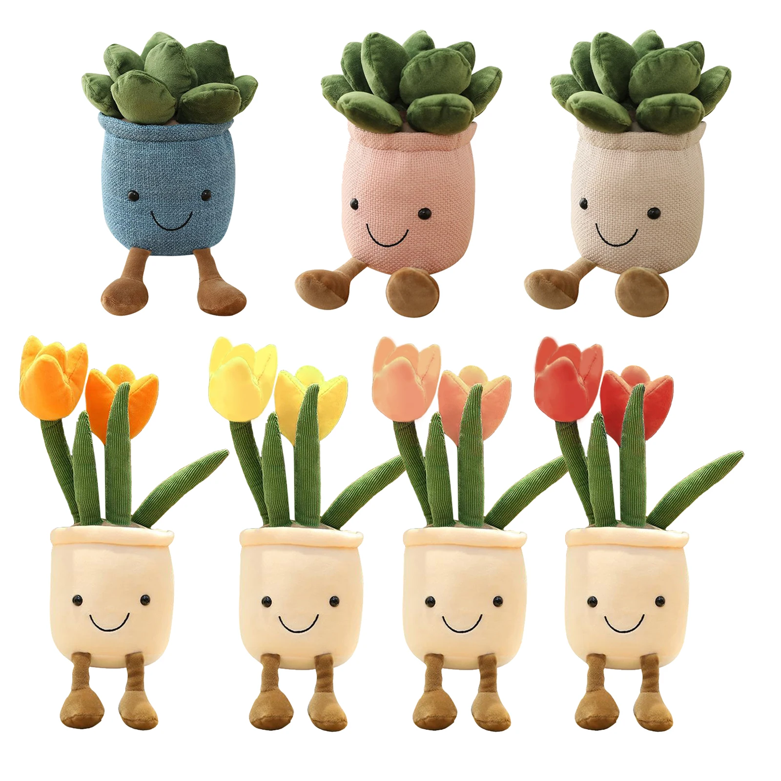 

Funny Lifelike Plush Plants Cartoon Stuffed Toy Countertop Decor Kids Gift