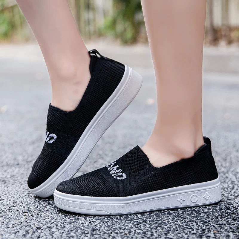 Женские дышащие кроссовки FANDEI плетеные без застежки спортивная обувь для