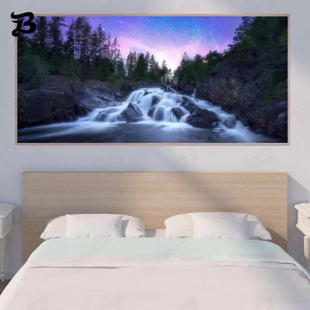 

Canvas Painting Wall Art Landscape Oil Painting Natural Beauty Starry Sky Scenery Canvas Posters Prints Living Room Home Decor