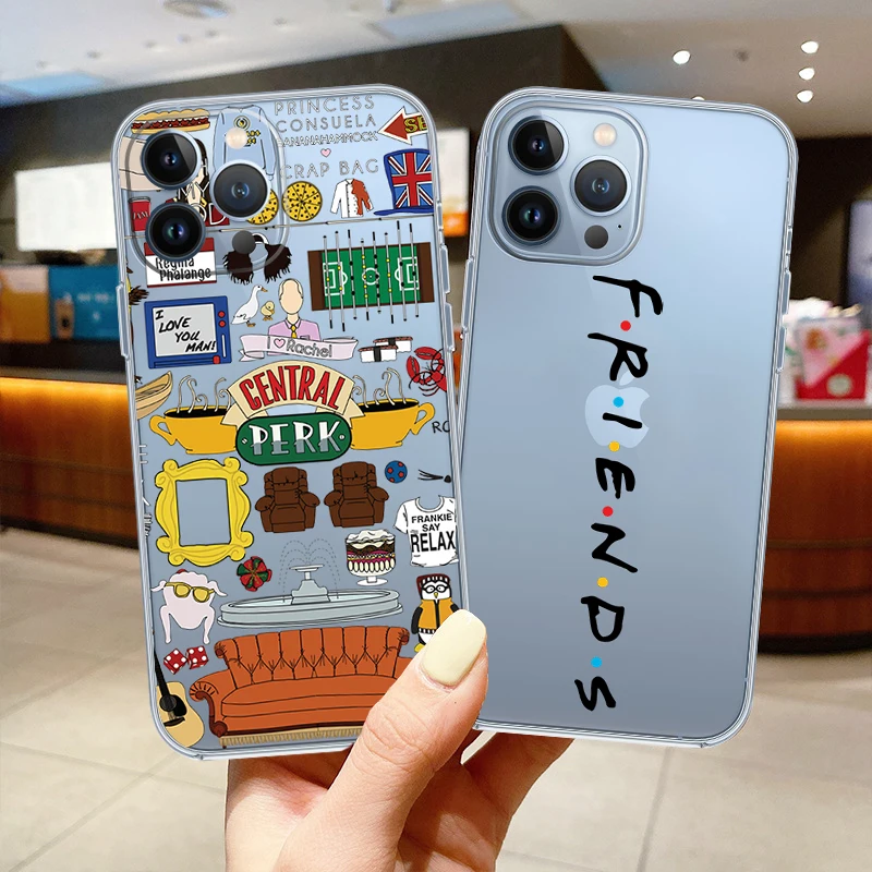 

For iPhone 12 11 Pro Max 6 6s 7 8 Plus X XR XS Max transparent Case For iPhone 13 Pro Max Mini SE20 funny Friends Soft TPU Cover
