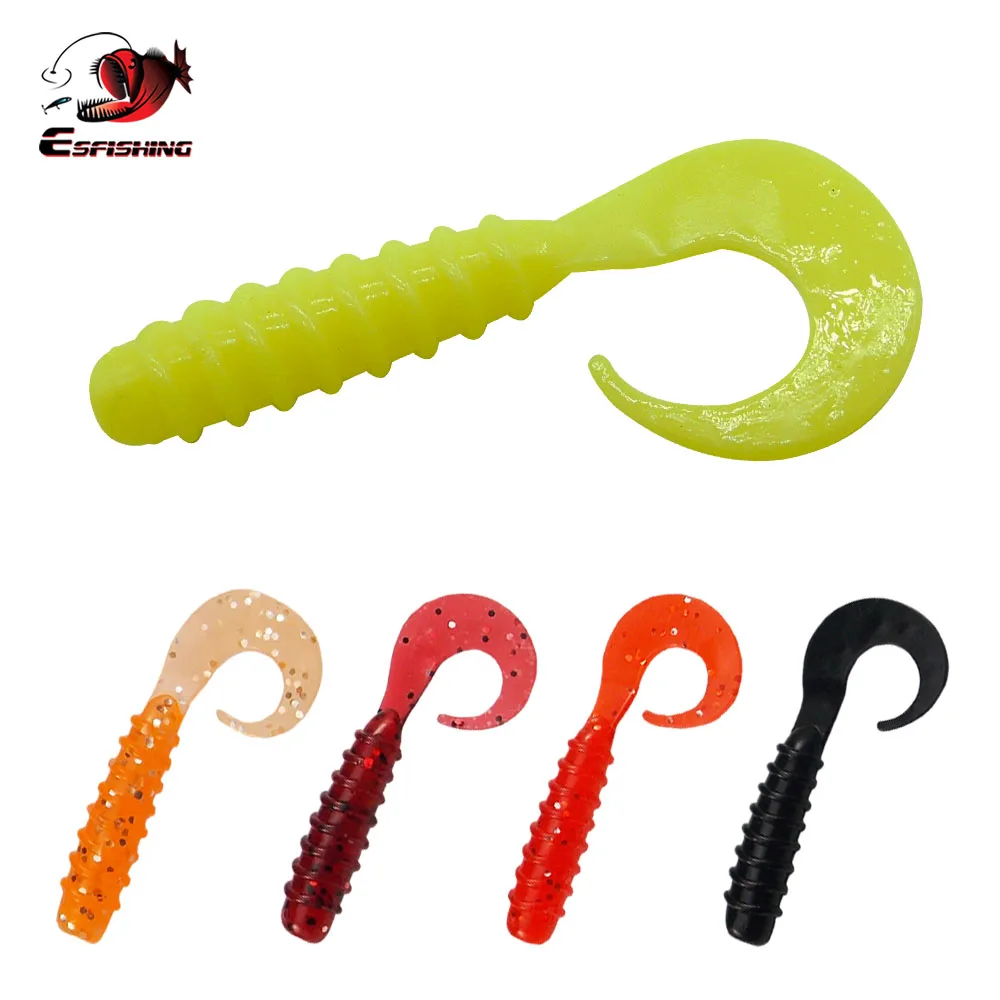 ESFISHING приманки Рыболовная мягкая катушка для Приманка Tail Grub 55 м 10 шт Силиконовая