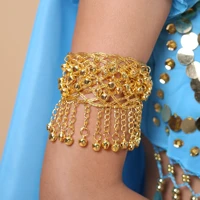 metal indian belly dance bell body chain arm bracelet jewelry for women gold tassel upper arms chain armlet armbands bracelet