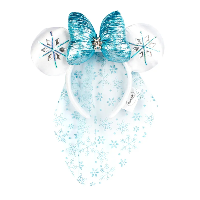 Diadema transparente de Disney Frozen, accesorios para el cabello de Mickey, accesorios para fotos de Disney, horquilla de lujo-0