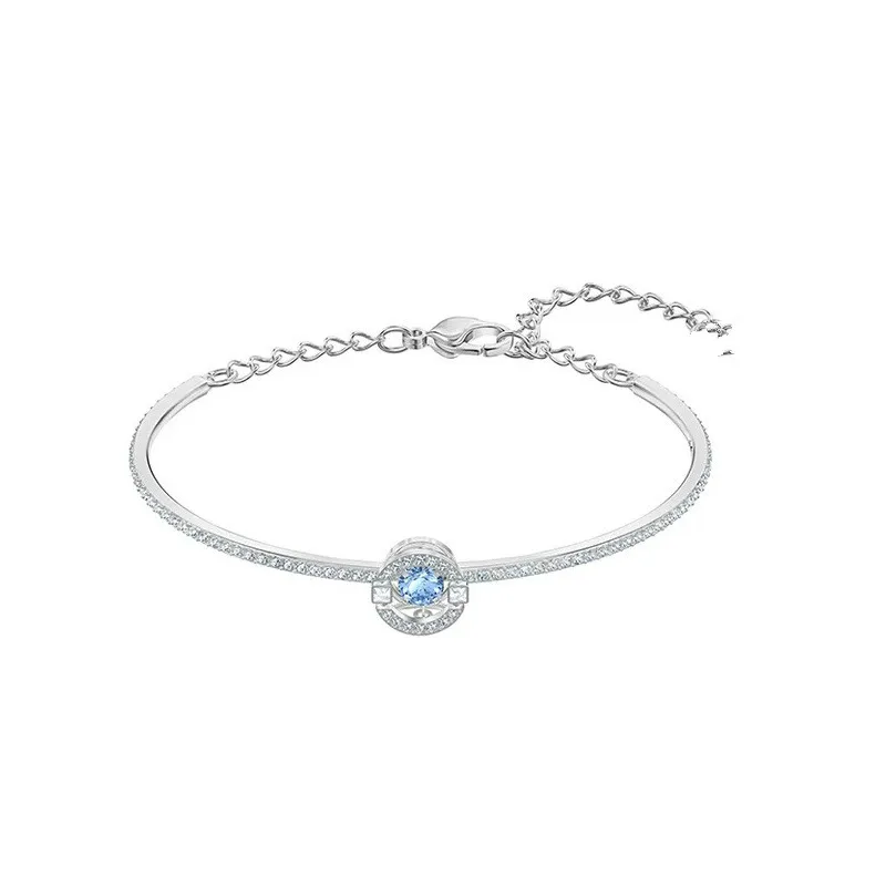 

Charms Trendy Swa Bracelet White Blue Rose Gold Colour Dancing Heart Women Gift