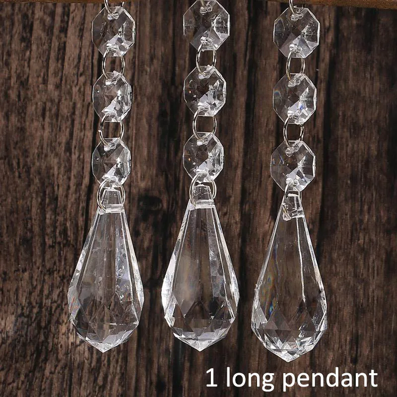 1 long pendant 10 шт. гирлянда Висячие вечерние декоративная люстра аксессуары акрил форма капли Свадебные украшения центральные хрустальные бусины - Цвет: 1 long pendant