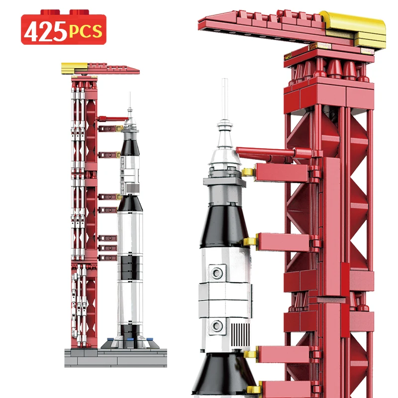 

City Technical Mini Saturn V Rocket Space Station Shuttle Launch Tower Building Blocks Spacecraft Bricks Educational Toy for Kid