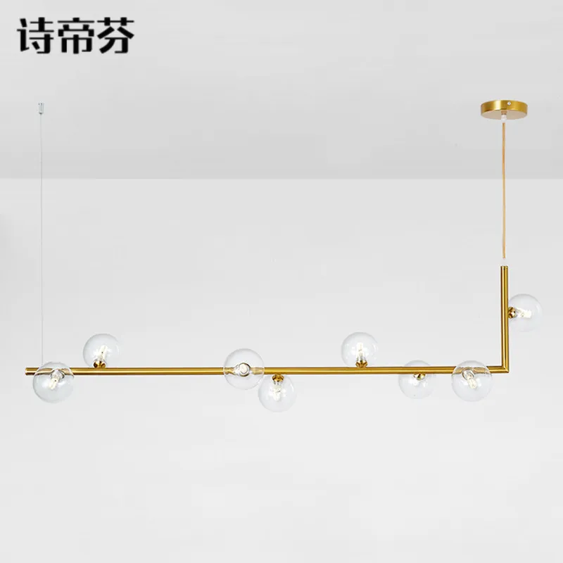 Подвесной светильник в скандинавском стиле с стеклянными шариками для ресторана