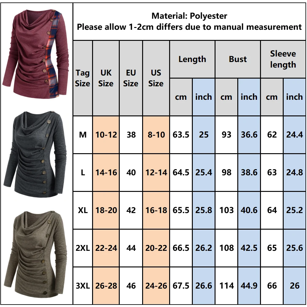 

Women Button Knitwear Cowl Neck Plaid Casual Sweater 2021 Autumn Sweater Long Sleeve Shirt Top Lady Spring Pullover Sweater D30