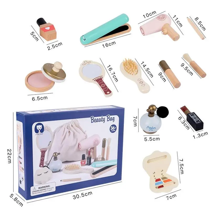 

Children's Make-up Set Wooden Toy for Role Play Gifts for Girls children Cosmetics Educational Toys Makeup Accessories Birthday