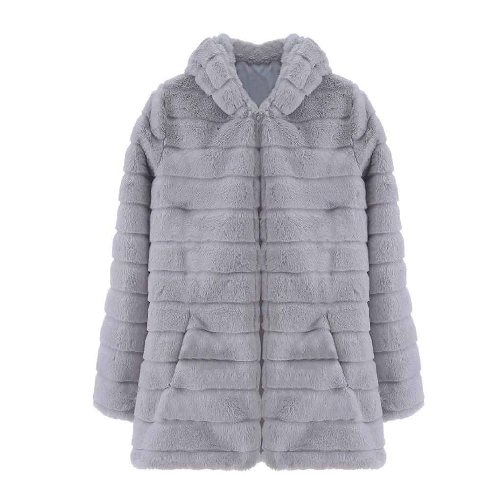 

Winter Warm Faux Fur Coat Casual Solid Teddy Coat Women Long Sleeve Fleece Long Jacket Hooded Lamb Fur Coat Outerwear Fourrure
