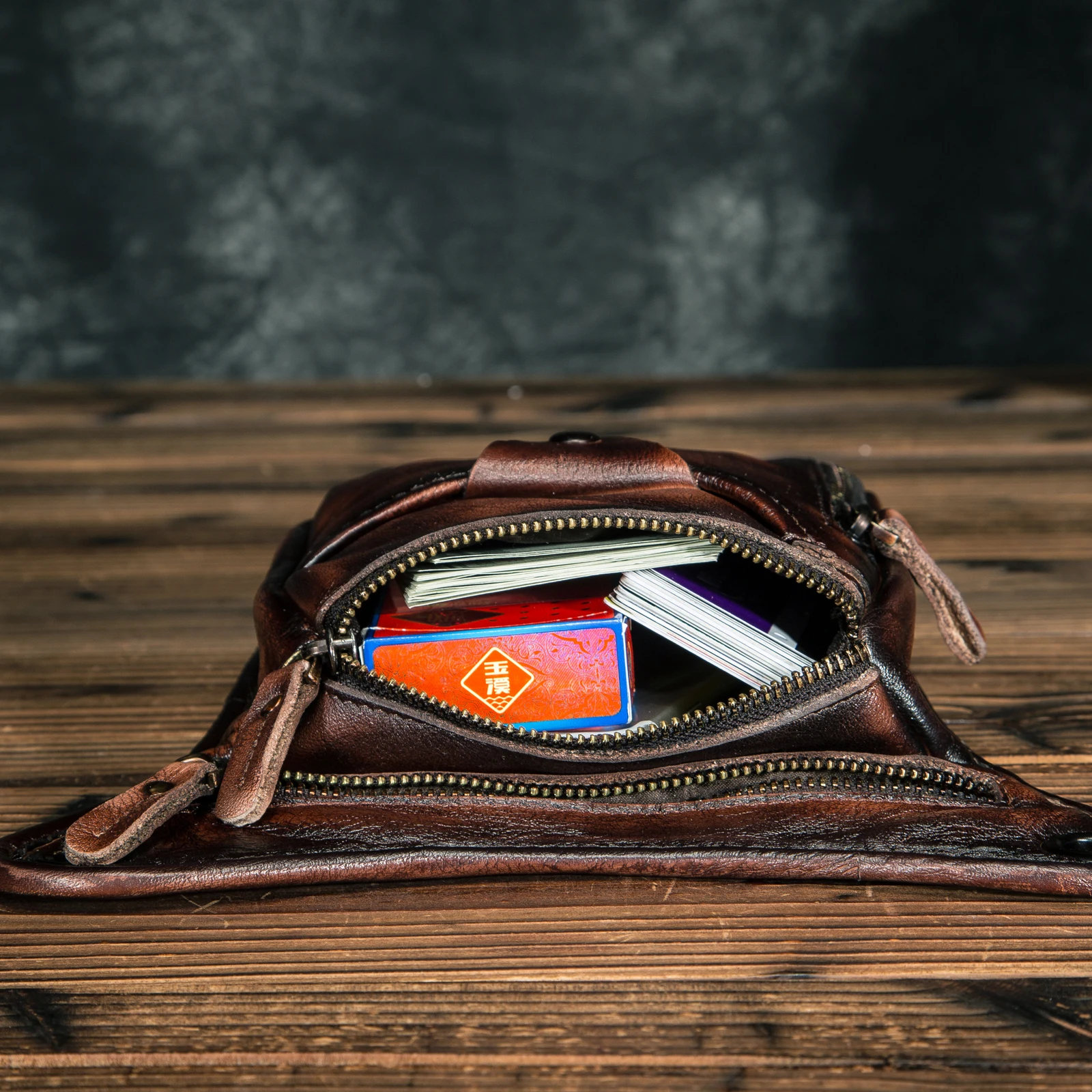 

Genuine Leather Men Design Casual Brown Classic Shoulder Sling Bag Fashion Travel Fanny Waist Belt Pack Leg Bag Bum Bag