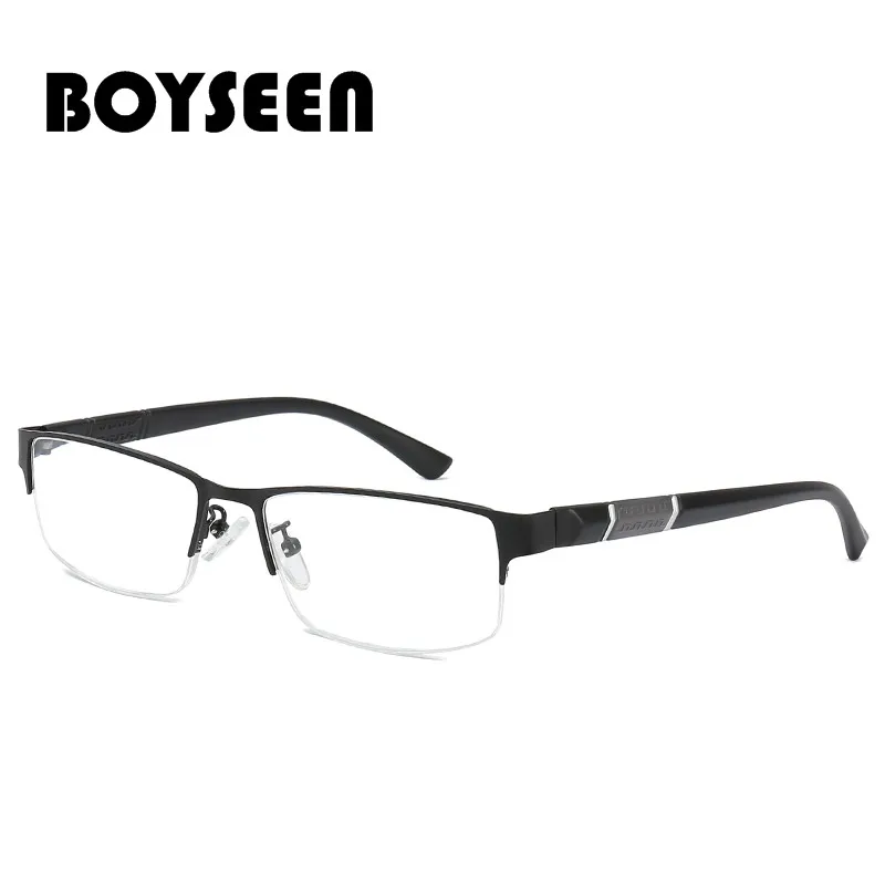 BOYSEEN винтажные Полуободковые Металлические Модные мужские очки для чтения