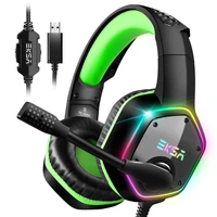eksa e1000 gaming headphones with noise cancelling microphone rgb light 7 1 surround sound wired gaming headset gamer for ps4 pc